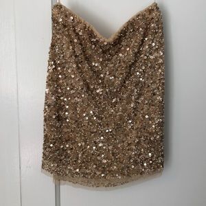 Zara gold sequin mini skirt